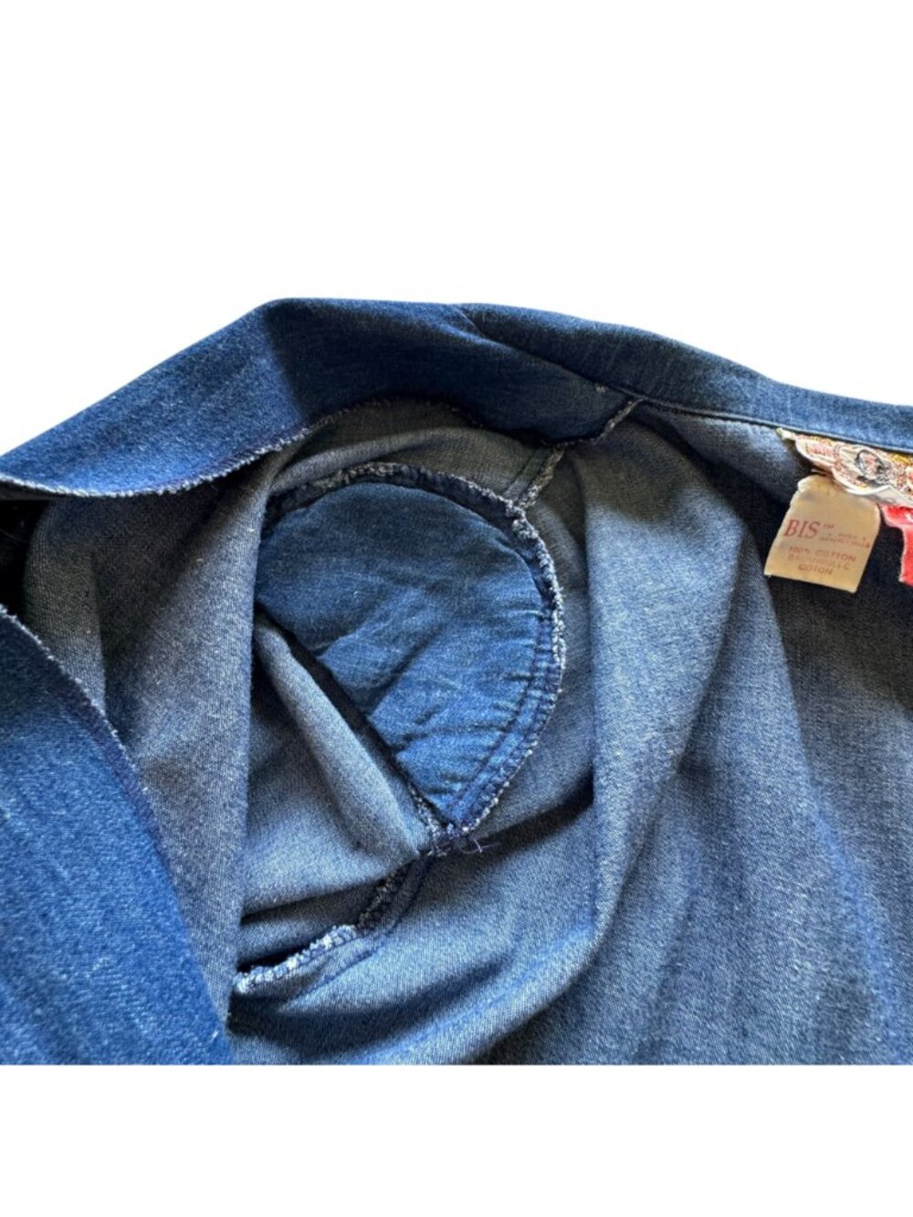 Vintage BIS Denim Shirt Women's Size 44 - US 12 Blazer Style Long Sleeved 1980s - Picture 7 of 16